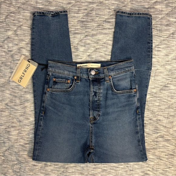 GRLFRND The Piper Super High Rise Stretch Slim Jeans Sz 24 In Prospect Park NWT- - Picture 4 of 9